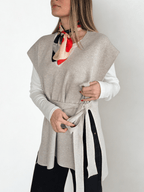Sweater sin Mangas Lazo, color Beige