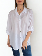 Blusa Italiana 100% Algodón, color Blanco
