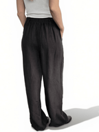 Pantalón 100% Lino Italiano, color Chocolate