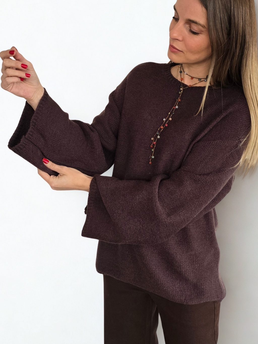 Sweater Manga Ancha, color Chocolate