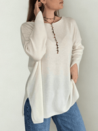 Sweater Italiano Puño Abierto, color Blanco Invierno