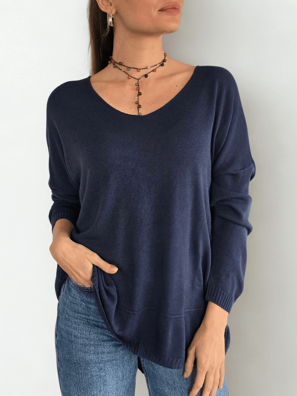 Sweater Italiano Ancho, color Azul Marino