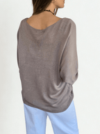 Sweater Italiano Manga 3/4, color Taupe