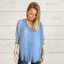 Cargar imagen en el visor de la galería, Sweater Italiano delgado, color Azul
