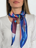 Pañuelo Estampado, Orilla Azul Rey