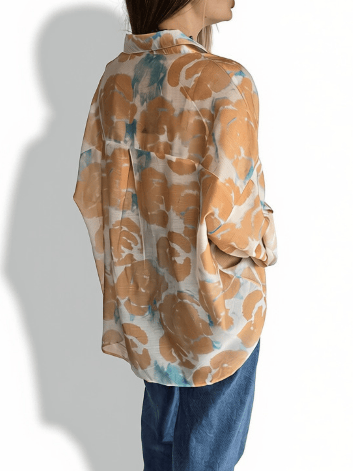 Blusa Estampada Flores, Tonos Camel