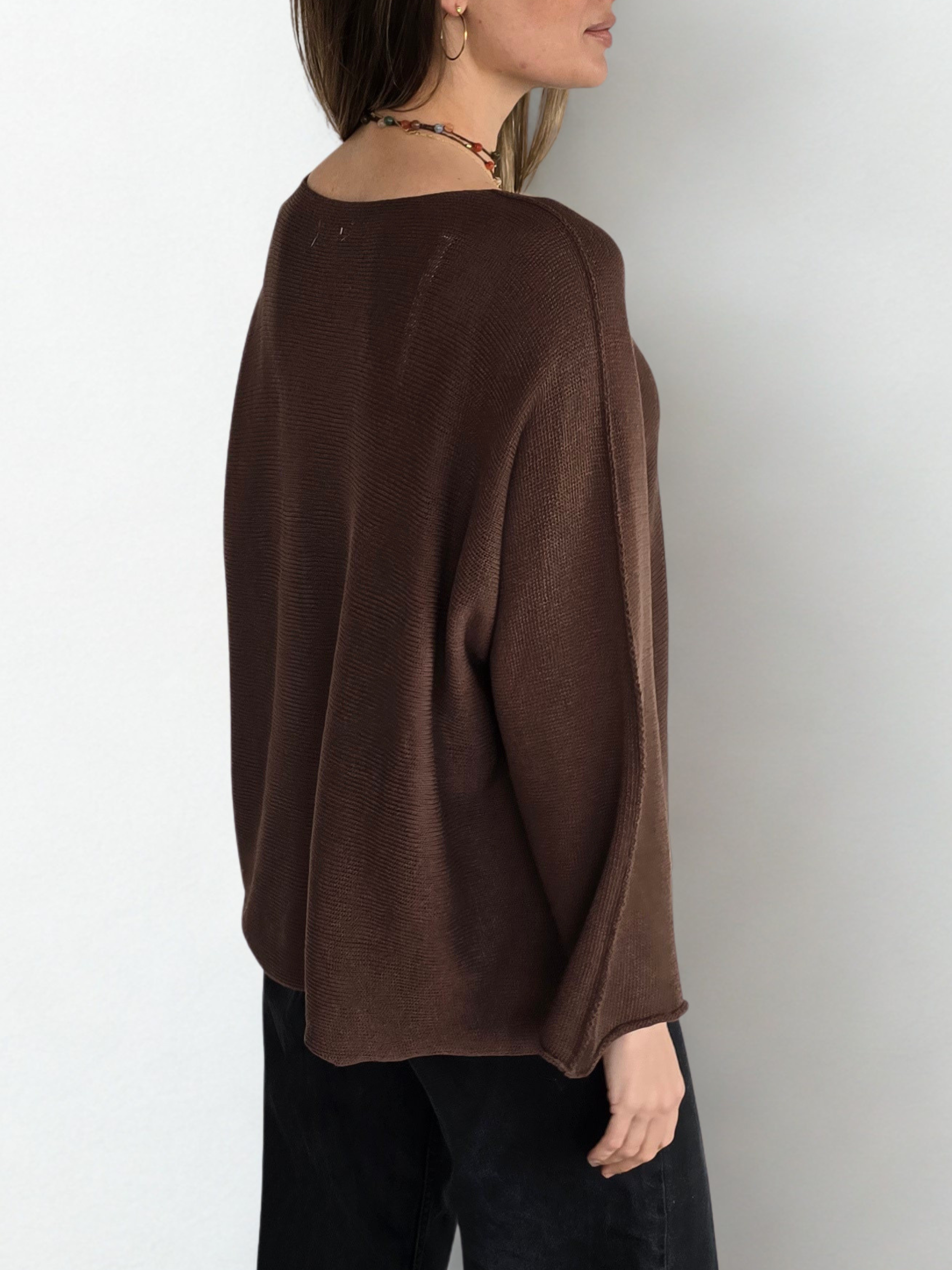 Sweater Italiano Básico, color Chocolate