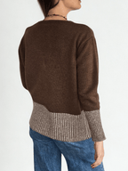 Sweater Italiano Pretina Rayada, color Chocolate