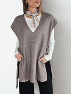 Sweater sin Mangas Lazo, color Taupe