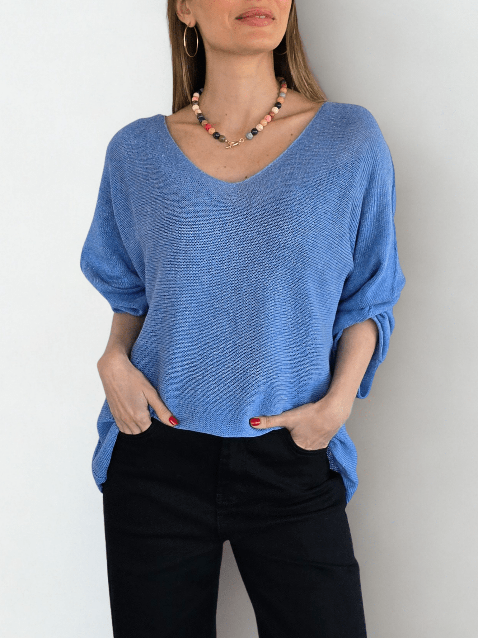 Sweater Italiano de Hilo, color Jacinto