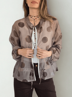 Chaqueta Italiana Lunares, fondo Taupe