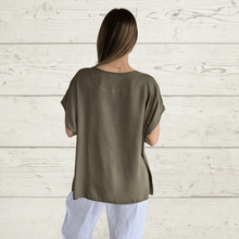 Cargar imagen en el visor de la galería, Blusa básica manga corta, color Verde
