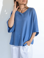 Sweater Italiano Manga 3/4, color Jacinto