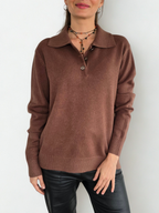 Sweater Tres Botones, color Chocolate