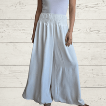 Cargar imagen en el visor de la galería, Pantalón ancho elásticado, color Blanco
