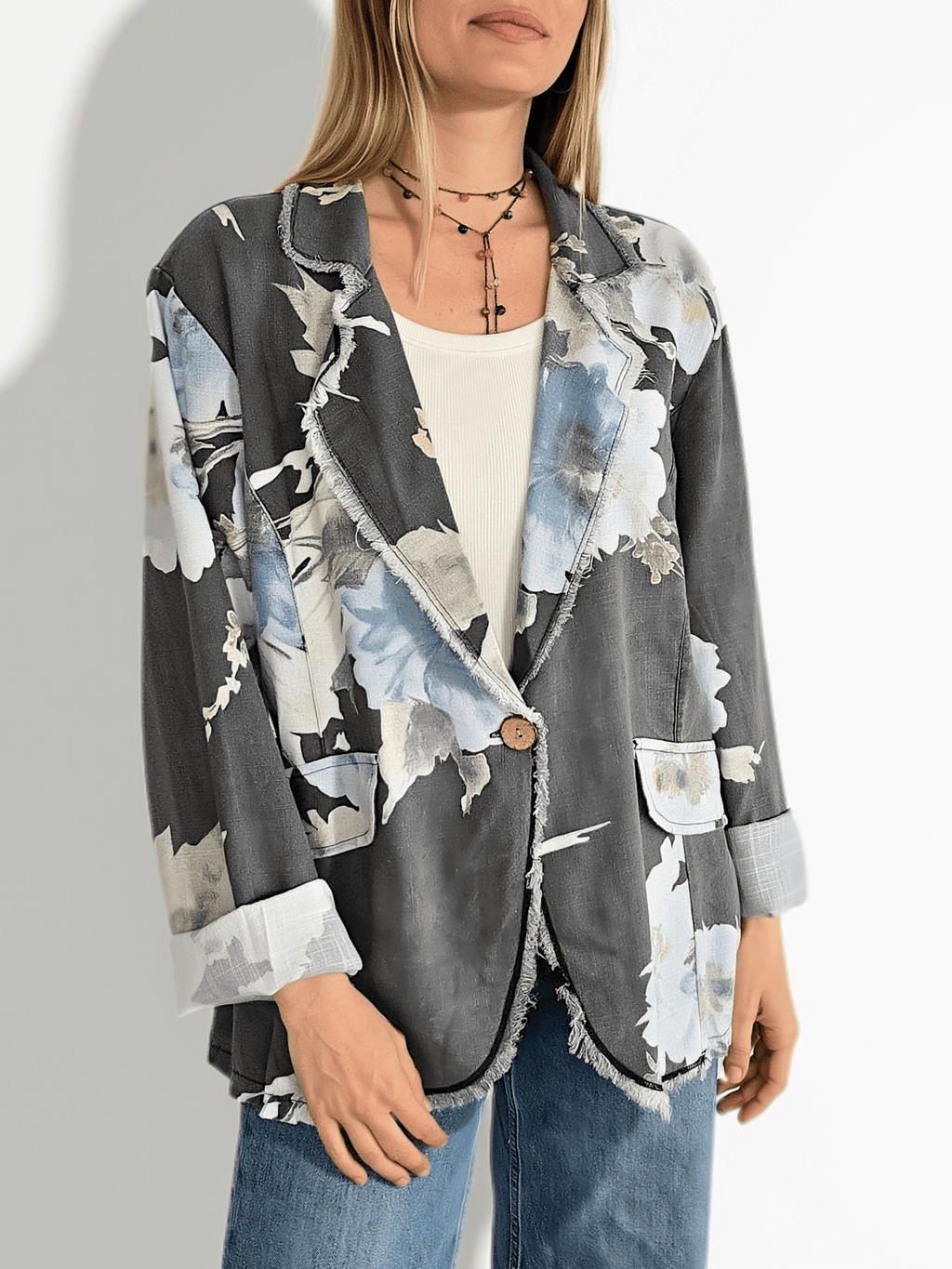 Chaqueta Estampada, fondo Gris