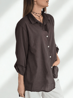 Blusa Italiana 100% Algodón, color Chocolate