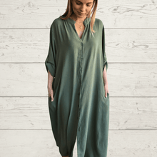 Cargar imagen en el visor de la galería, Vestido abotonado, color Verde
