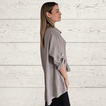 Cargar imagen en el visor de la galería, Blusa Italiana 100% Lino, color Taupe

