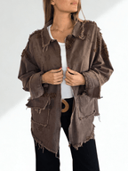 Chaqueta Bordada, color Chocolate