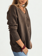 Sweater Flor, color Chocolate