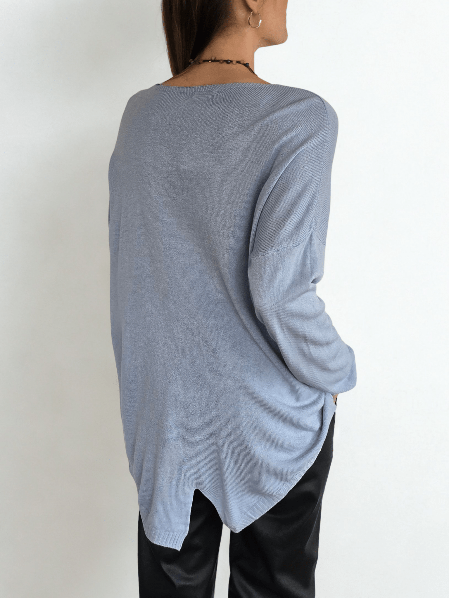 Sweater Italiano ancho, color Celeste