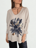 Polera Italiana Estampada, fondo Beige