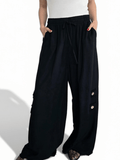 Pantalón con Botones a los Lados, color Negro