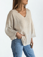 Sweater Italiano Tejido rombo, color Beige