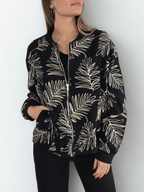 Chaqueta Bomber Bordada, color Negro