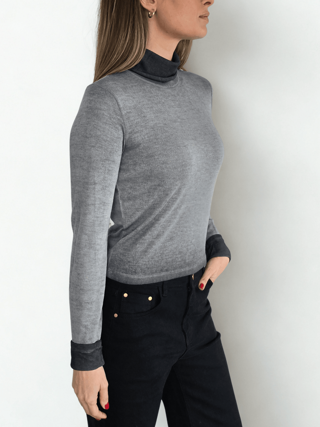 Polera Beatle Italiano corto, color gris