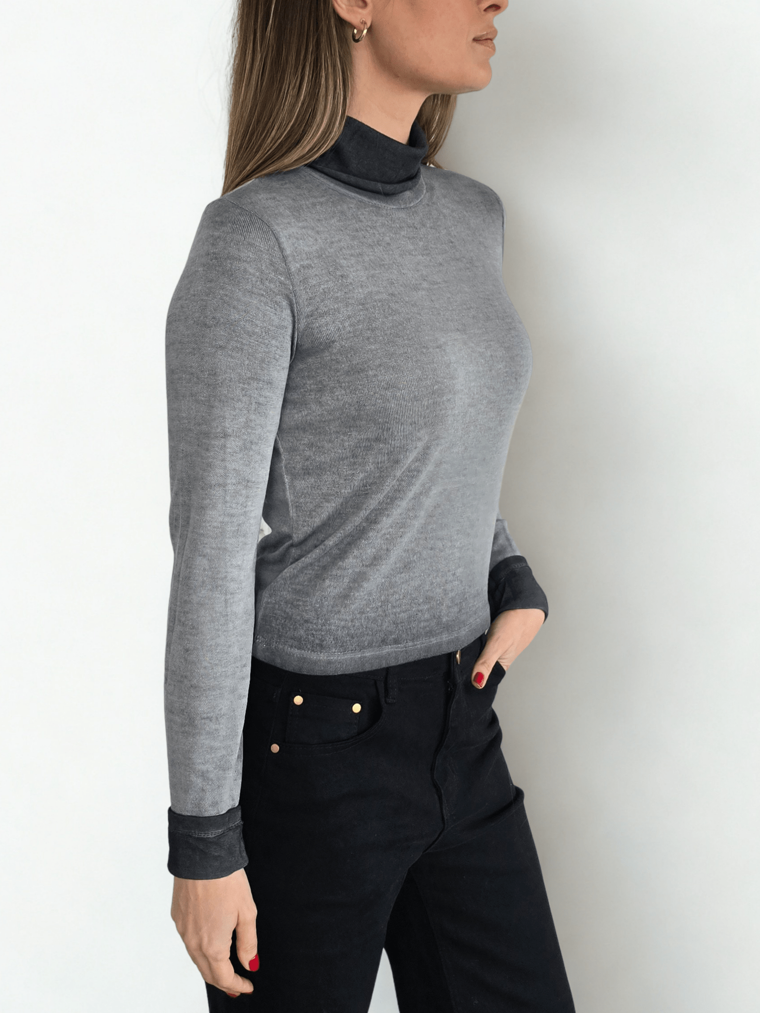 Polera Beatle Italiano corto, color gris