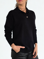 Sweater Tres Botones, color Negro