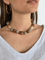 Collar Piedra Grande, color Café