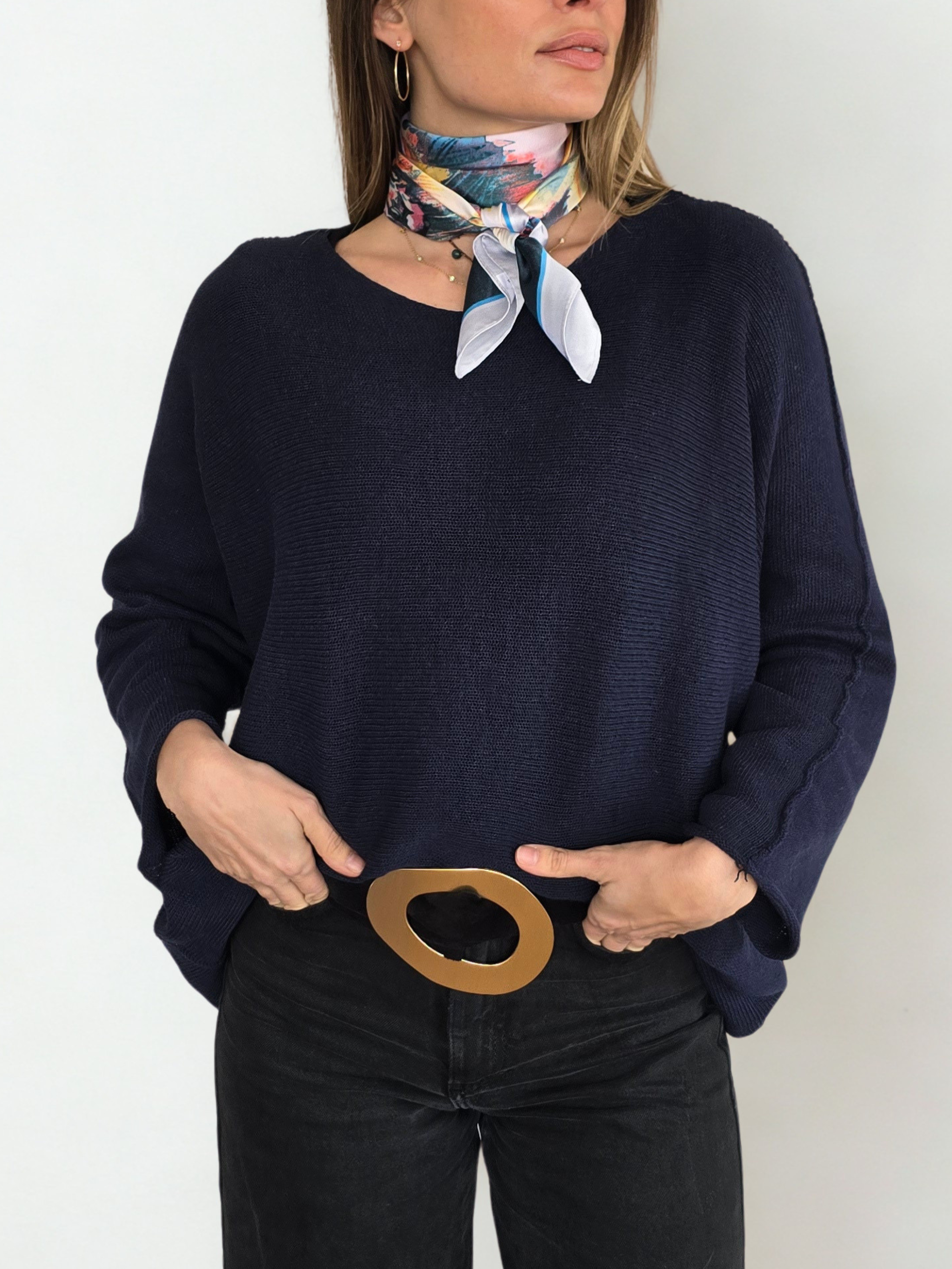 Sweater Italiano Básico, color Azul Marino