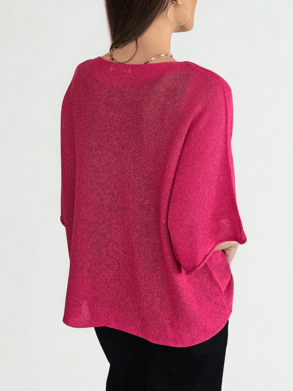 Sweater Italiano de Hilo, color Frambuesa
