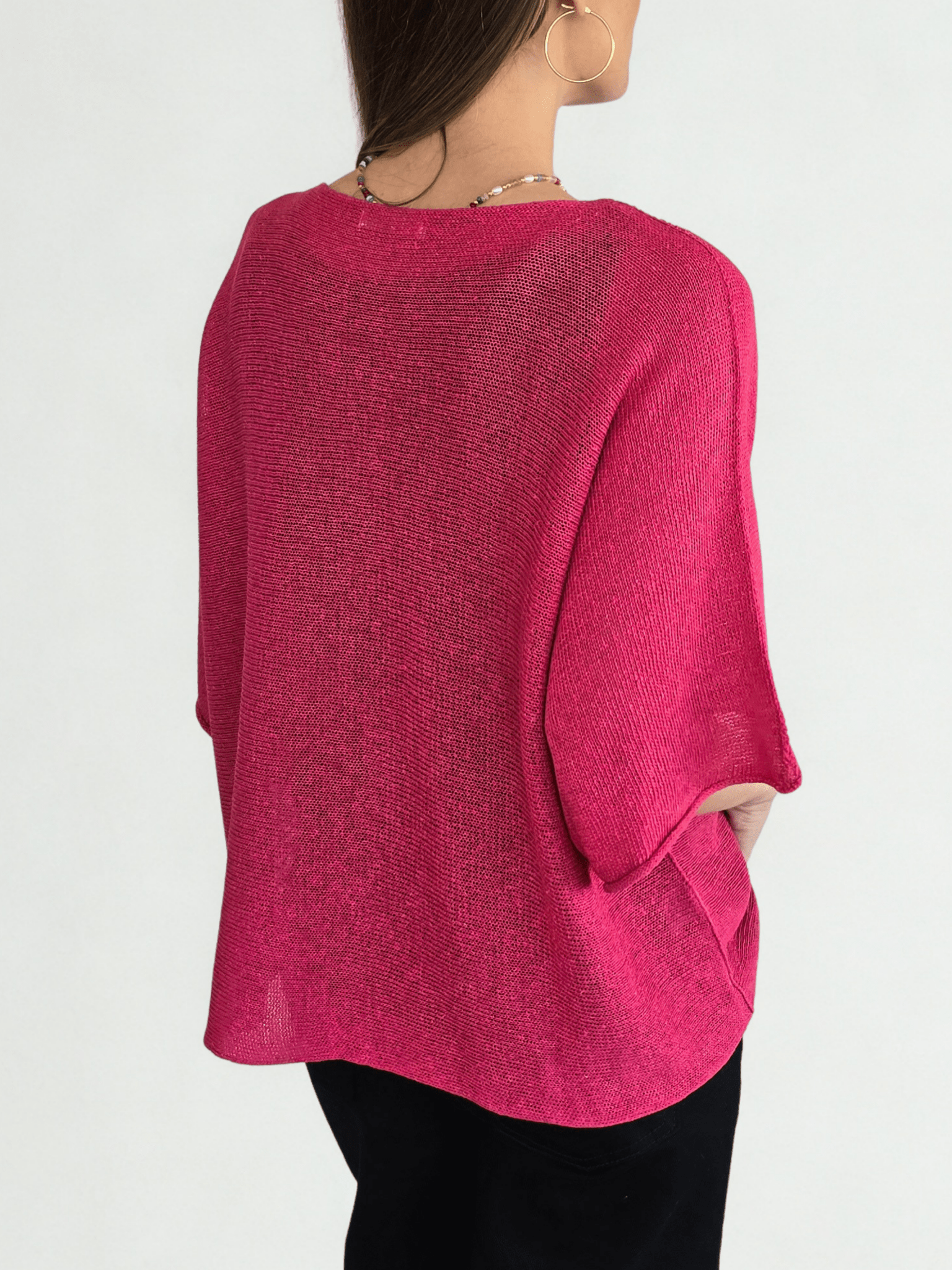 Sweater Italiano de Hilo, color Frambuesa