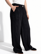 Pantalón 100% Lino Italiano, color Negro