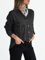 Blusa Jeans, color Gris