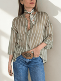 Blusa Italiana Rayada, fondo Verde
