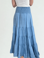 Pollera Italiana Jeans, color Celeste