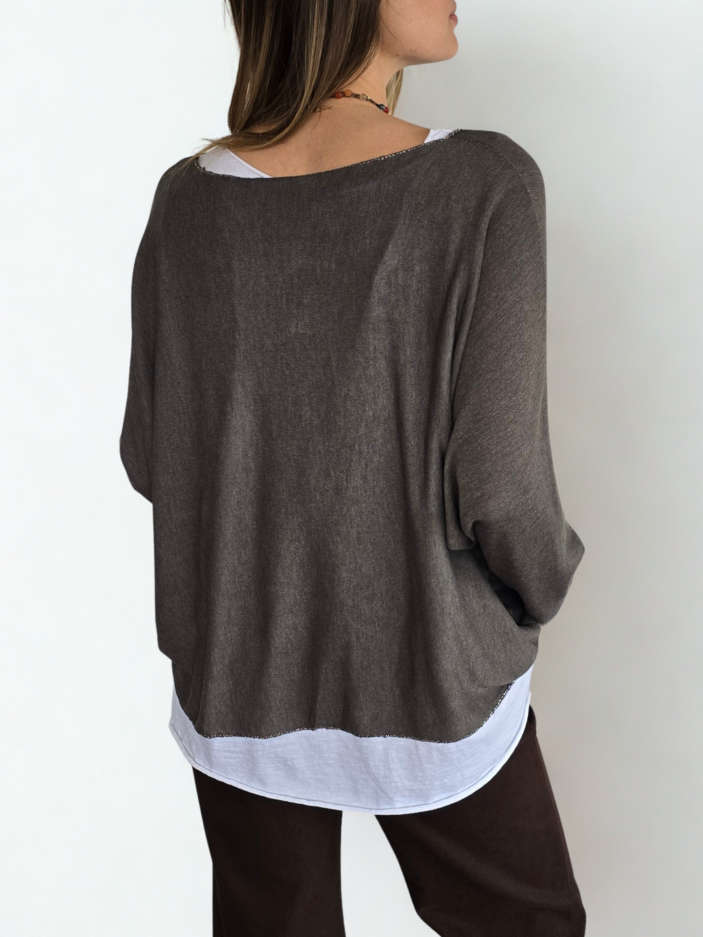 Sweater Italiano con Polera, color Chocolate