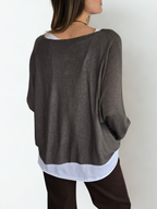 Sweater Italiano con Polera, color Chocolate