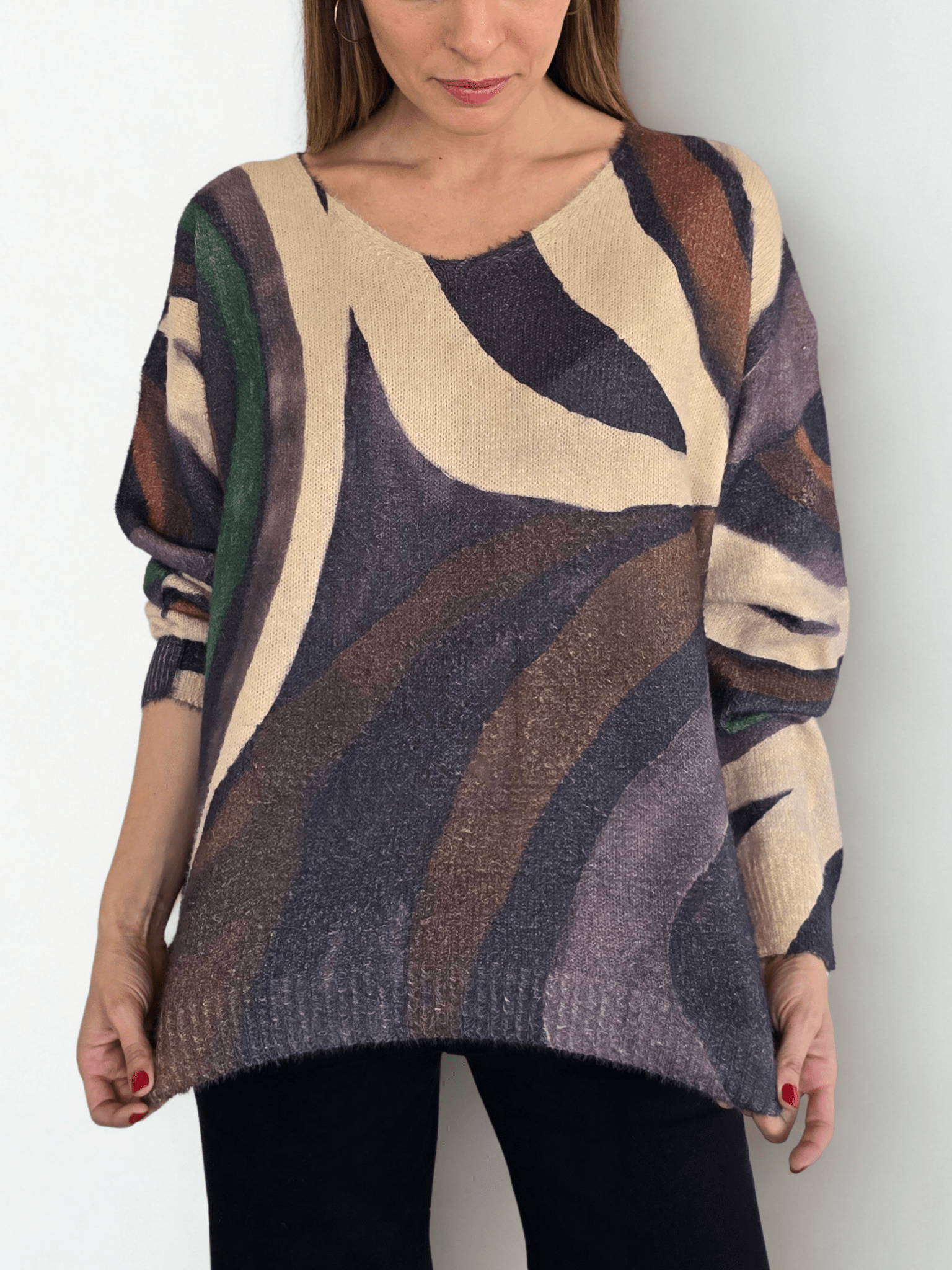 Sweater Estampado, tonos Café