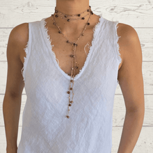 Cargar imagen en el visor de la galería, Collar Largo con ágatas, color Rosado
