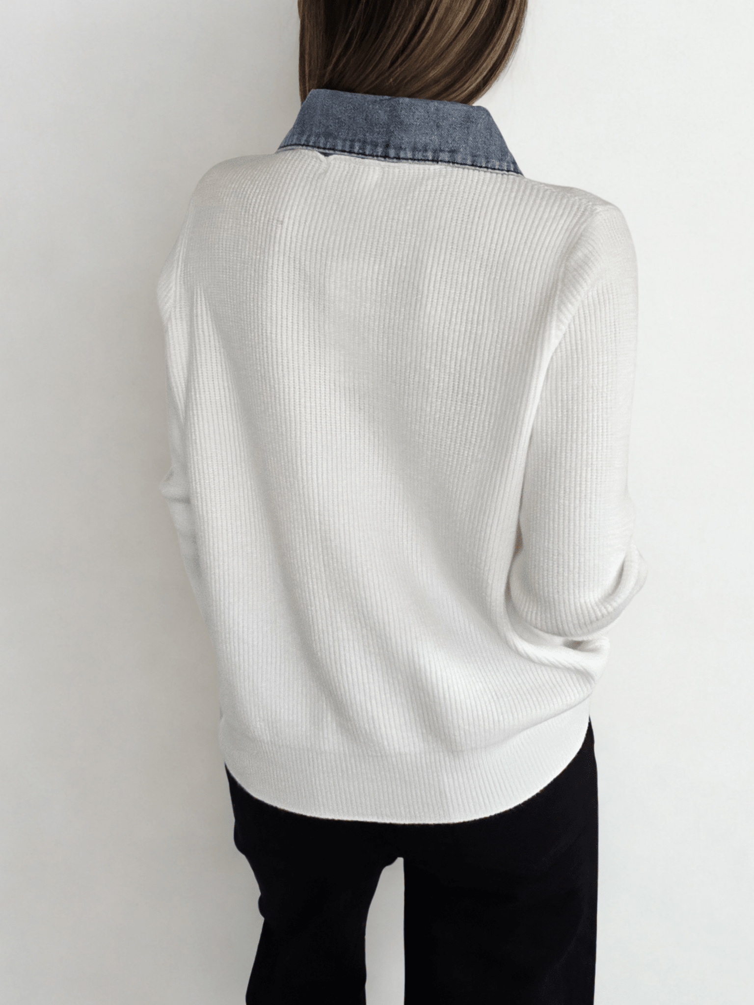 Chaleco con Jeans, color Blanco