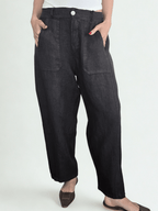 Pantalón Italiano 100% Lino, color Chocolate
