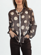 Chaqueta Italiana Lunares, fondo chocolate