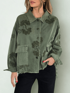 Chaqueta Italiana Bordada, color Verde