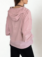 Chaqueta Bordada con Gorro, color Rosado